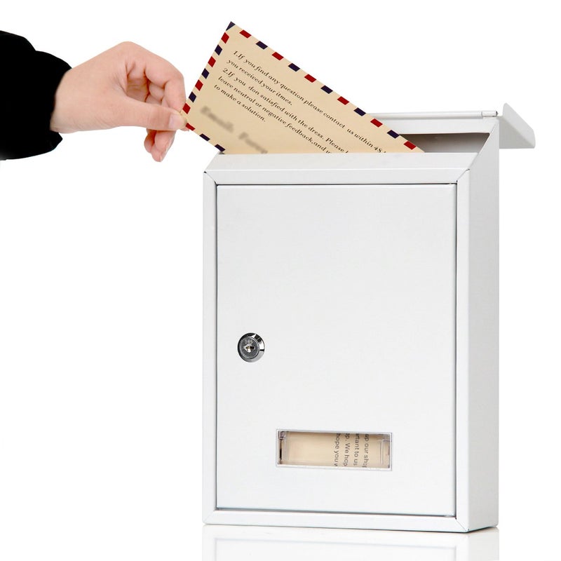 Jssmst Mailboxes Wall Mount with Key Lock â€“ Jssmst Small Mail Boxes Horizontal, 12.2 x 8.3 x 3.05 Inch, White New - Image 2